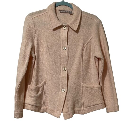 Chico's Jackets & Blazers - Chicos Womens Pale Pink Button-Up Wool Blend  Jacket Size 2 Large Long Sleeve